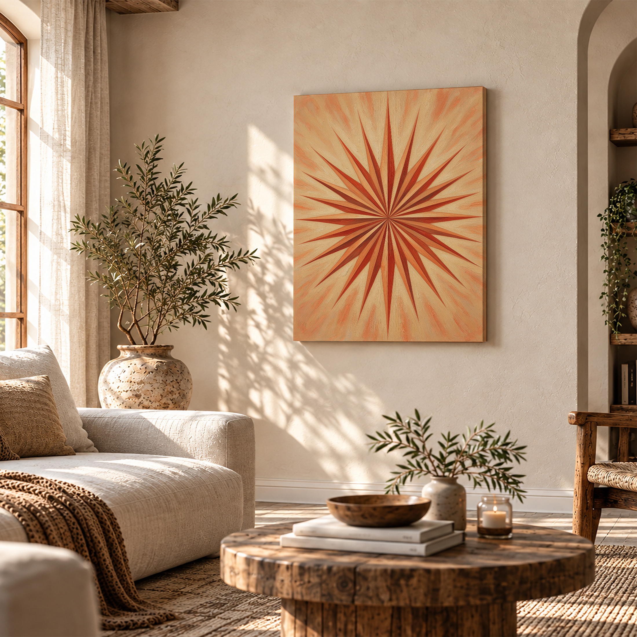 Sunburst Starburst Framed Canvas Wall Art - Image 4