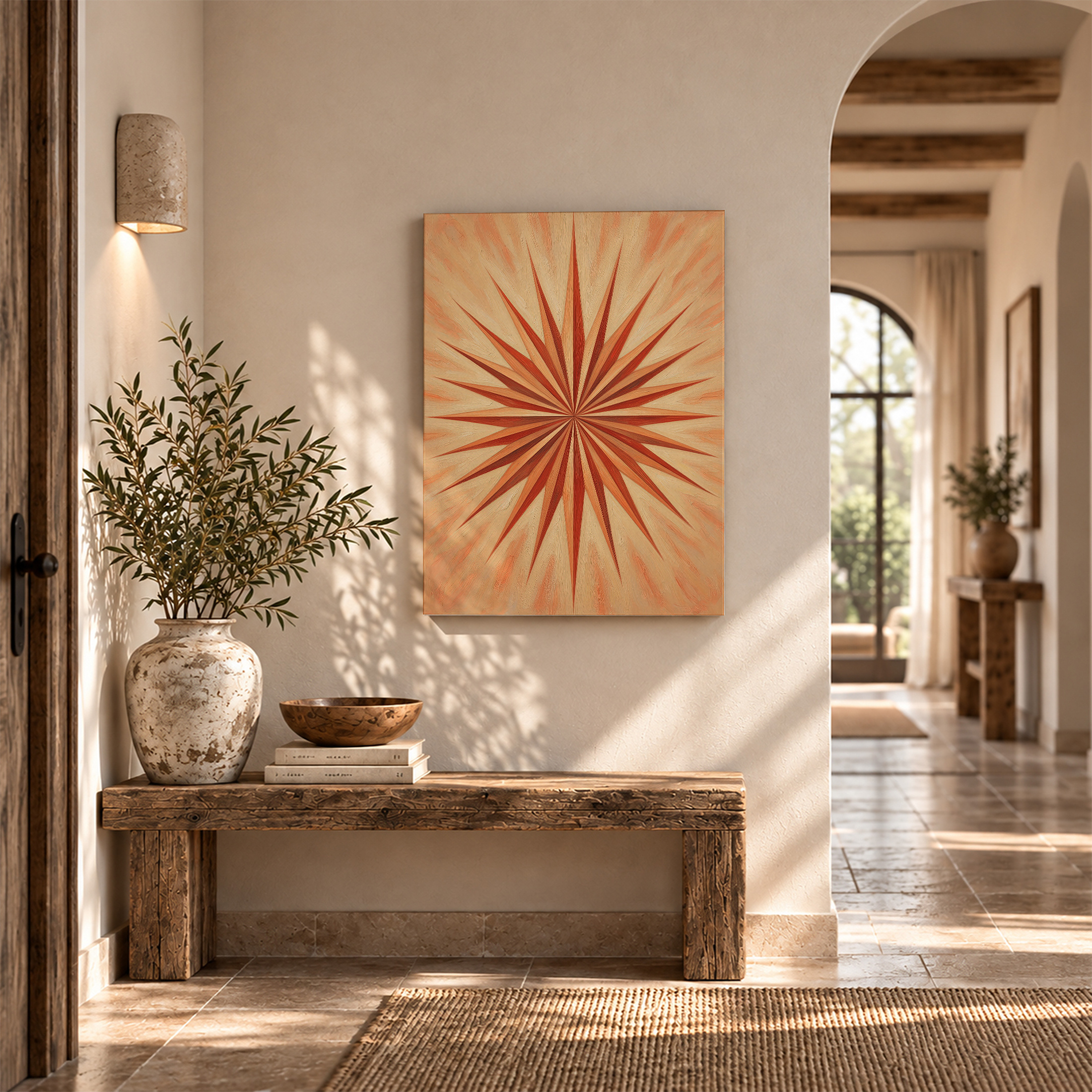 Sunburst Starburst Framed Canvas Wall Art - Image 6