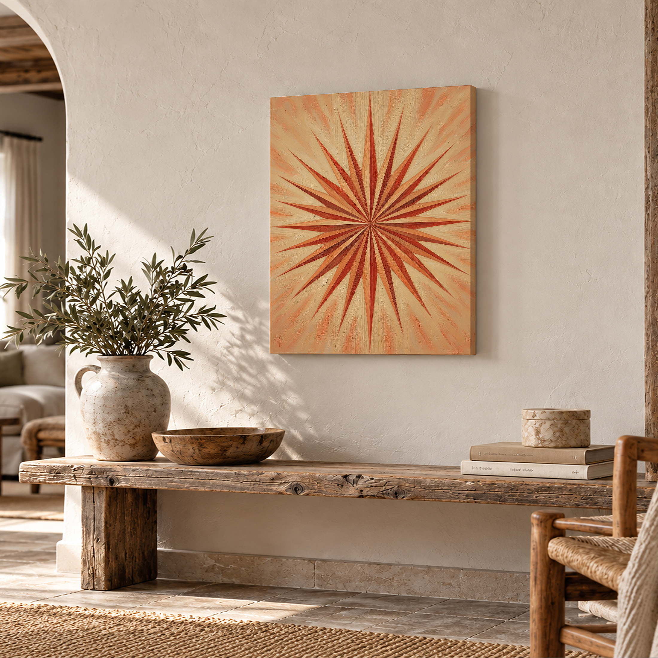 Sunburst Starburst Framed Canvas Wall Art - Image 2