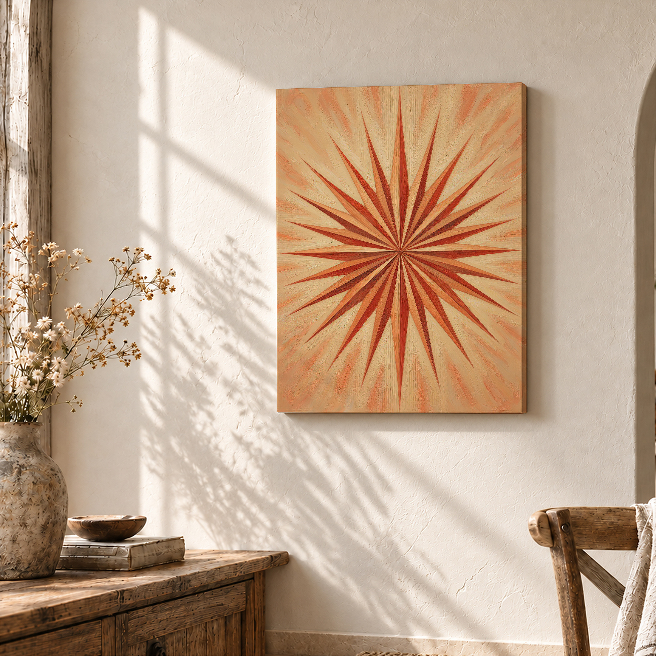 Sunburst Starburst Framed Canvas Wall Art - Image 3
