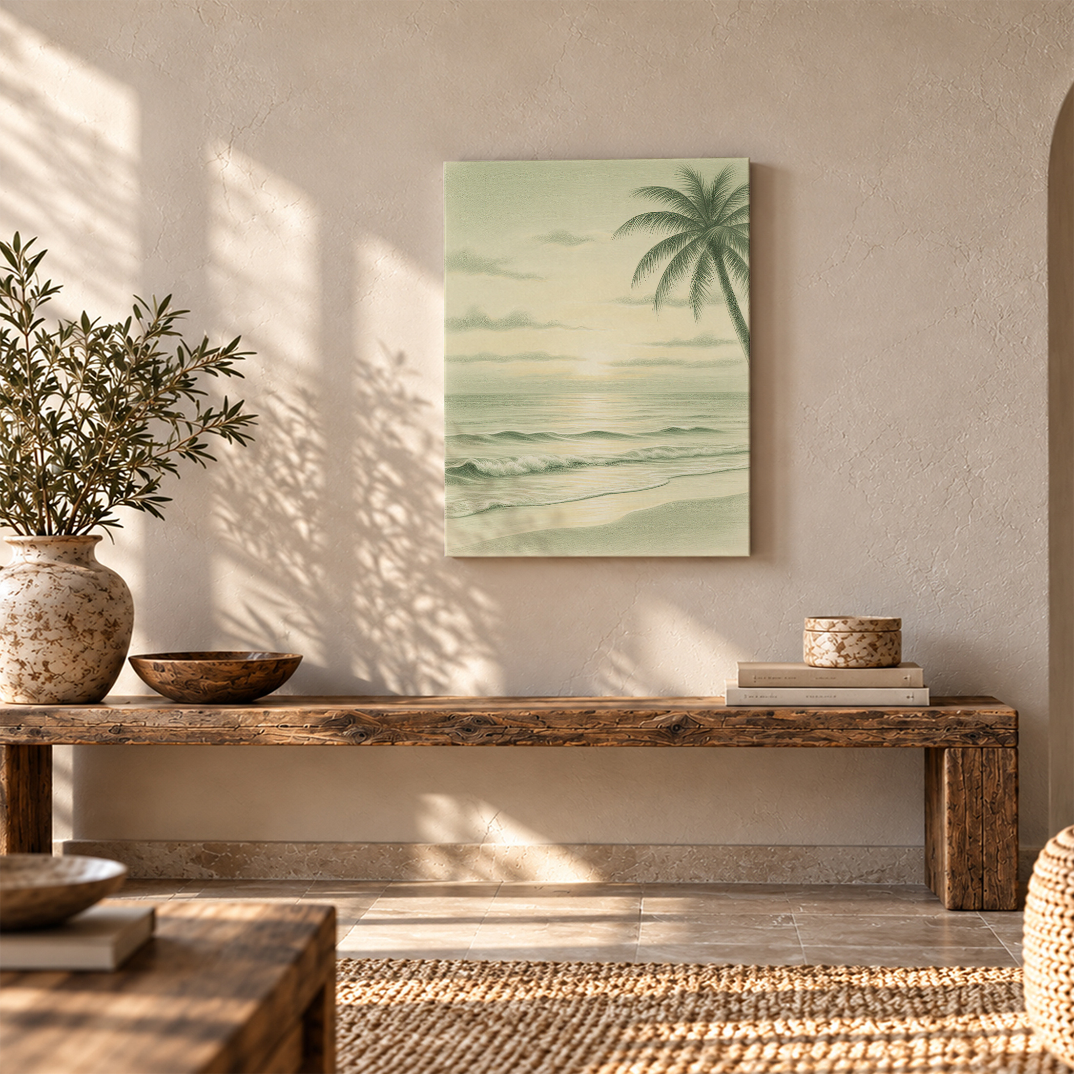 Tropical Sunset Beach Framed Canvas Wall Art - Image 5