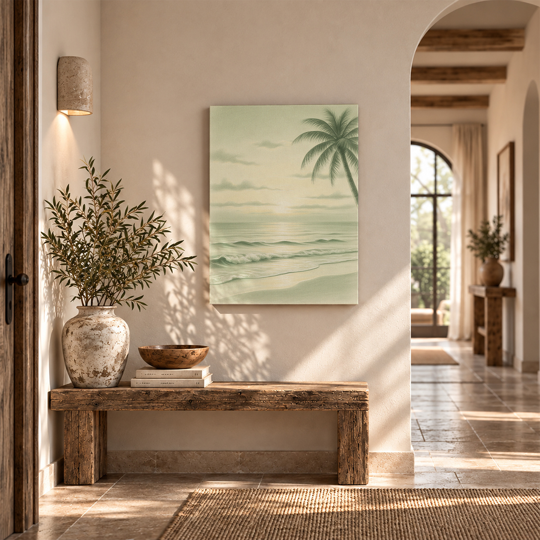 Tropical Sunset Beach Framed Canvas Wall Art - Image 6