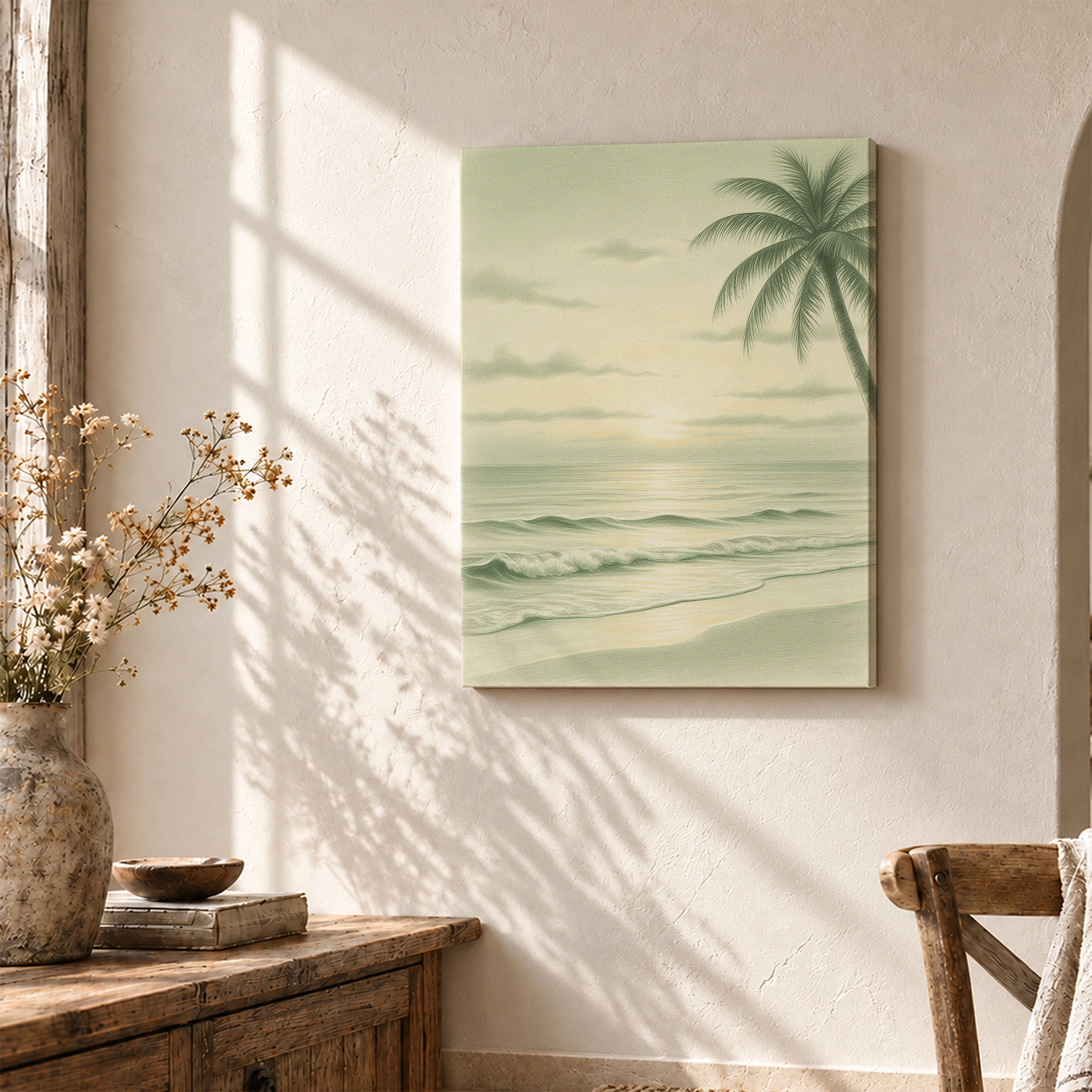 Tropical Sunset Beach Framed Canvas Wall Art - Image 3